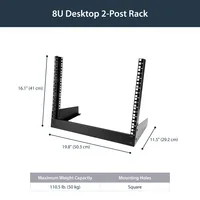 2-POST DESKTOP RACK - 8U 8U OPEN FRAME RACK CABINET - 8U