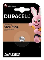 Duracell Knopfzelle Silver Oxid 389 / 390 , 1 Stück - Gewicht: 1.2 g - Verpackungseinheit: 1 Stück - Chemisches System: Silberoxid - Batterietyp Bauform: SR54 / 390 / 389 / S09 / 10L122 / SR1130W / G10 / SP389 / WL-10 / RW49 / SB-BU / SG10 / 603 / L1131 /