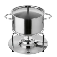 Stöckli Fleischfondue-Set Aragon Inox 9 Teile, Silber - Anzahl Personen: 6 - Materialtyp: Keramik - Material: Steingut - Betriebsart: Pastenbrenner - Kompatible Kochfelder: Induktion - Detailfarbe: Silber