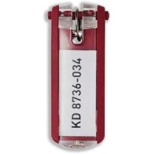 DURABLE Schlüsselanhänger 6 Stück, Rot - Motiv: Ohne Motiv - Detailfarbe: Rot
