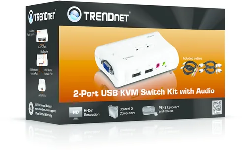 TRENDnet KVM 2-Port USB Switch Kit mit Audio