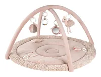 fehn 3-D-Activity-Decke Flamingo, Rose - Material: Plüsch - Polyester - Produkttyp: Krabbeldecke mit integriertem Spielbogen - Detailfarbe: Rose