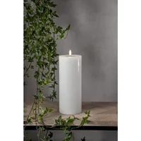 Star Trading LED-Kerze Pillar Flow Big, 27.5 cm, Weiss - Betriebsart: Batteriebetrieb - Fernbedienung: Nein - Aussenanwendung: Nein - Höhe: 27.5 cm - Timerfunktion: Ja - Set: Nein