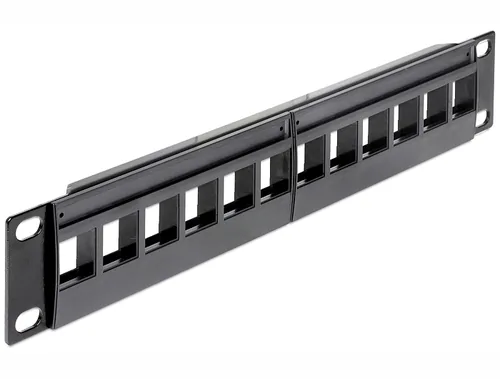 Delock Patchpanel Keystone 12-Port 10 Rack - Montage: 10 Rack - Anzahl Ports: 12 - Patchpaneltyp: Keystone - Patchpanel Cat: Leerpanel