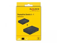 Delock Switchbox 2 Port Displayport 8K/30 Hz Bidirektional - Anzahl Eingänge: 2 × - Steckertyp Seite A: DisplayPort - Anzahl Ausgänge: 1 × - Steckertyp Seite B: DisplayPort - Material: Metall - Bedienungsart: Tasten