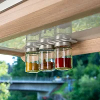 Silwy Feinkost-Magnetgläser-Set, 192 ml 0.192 l, Transparent/Weiss - Produkttyp: Outdoor-Vorratsdose - Materialtyp: Glas - Material: Metall - Detailfarbe: Transparent - Weiss - Set: Ja - Verpackungseinheit: 1 Stück