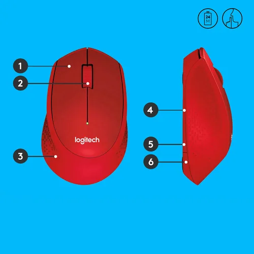 Logitech Wireless Mouse M330 silent plus red retail