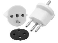 Max Hauri Fixadapter SchuKo Konturenstecker – T12 IP44 mit Moosgummi - Detailfarbe: Weiss - Stromanschluss Seite A: T12 - Schalter: Nein - Stromanschluss Seite B: Schuko - Typ: Fixadapter