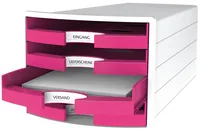 HAN Schubladenbox Impuls Pink - Anzahl Schubladen: 4 - Verpackungseinheit: 1 Stück - Material: Kunststoff - Detailfarbe: Pink