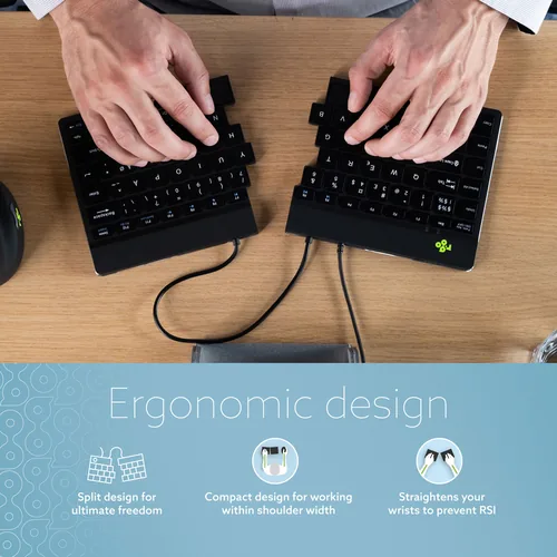 BREAK ERGONOM KEYBOARD QWERTZ DE BLACK WIRED