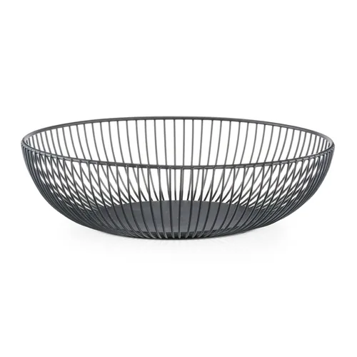 Zeller Present Früchtekorb flach, Schwarz - Unterteilungsmöglichkeit: Nein - Material: Metall - Detailfarbe: Schwarz - Set: Nein - Durchmesser: 28 cm - Verpackungseinheit: 1 Stück