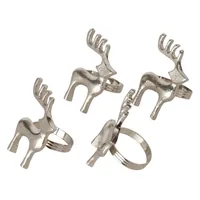 Boltze Serviettenring Rupold 4-teilig - Materialtyp: Metall - Material: Metall - Verpackungseinheit: 4 Stück - Detailfarbe: Silber - Produkttyp: Weihnachtsdeko
