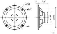 Visaton HiFi-Tieftöner W 250 - Impedanz: 8 ? - Lautsprecher Kategorie: Tieftöner - Durchmesser: 10  - Aktiv Lautsprecher: Nein - Nennleistung: 90 W - Montage: Einbau