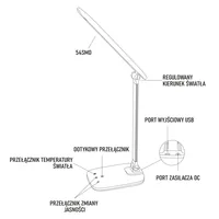 Montis Lampka biurkowa wielofunkcyjna LED MT042-BK Czarna/Black table lamp 5.7 W F