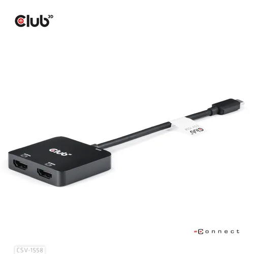 CLUB3D USB-C® Hub to Dual HDMI™ 4K60Hz M/F+PD3.0 100 Watt