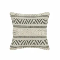 EGLO Kissen Melut 45 x 45 cm, Beige/Schwarz - Breite: 45 cm - Detailfarbe: Beige - Schwarz - Eigenschaften: Keine Eigenschaft - Zertifikate: Keine Zertifizierung - Bezug abnehmbar: Nein - Mit Bezug: Ja