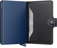 SECRID Portemonnaie Miniwallet Original Black Navy - Münzfach: Nein - RFID-Schutz: Ja - Farbe: Schwarz - Dunkelblau - Material: Leder - Aluminium - Verschluss: Druckknöpfe - Slider