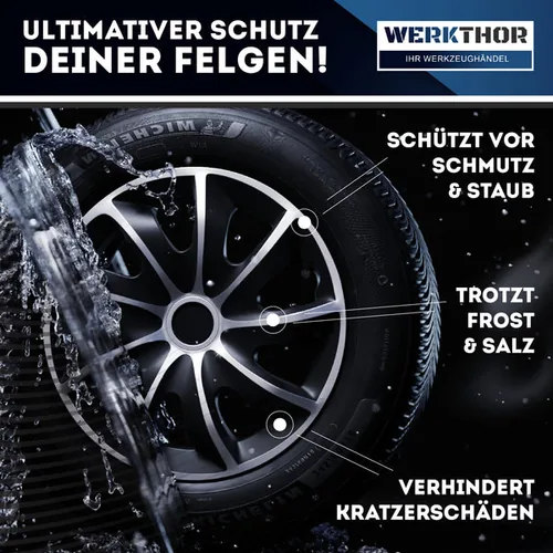 Werkthor Radzierblende Werkthor Radkappen 13 Zoll 4er Set 13 - Grösse: 13  - Detailfarbe: Schwarz - Silber