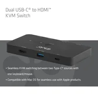 Club3D KVM Switch 4K60Hz 2x USB-C> HDMI3xUSBUSB-C 100W PD