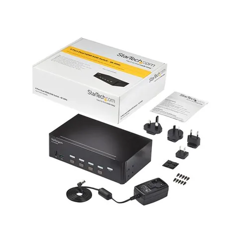 STARTECH.COM KVM Switch HDMI 4 Port - 4K 30 Hz - KVM Extender fr HDMI - KVM HDMI Umschalter