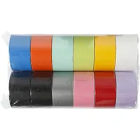 Creativ Company Gewebeband Duct Tape 48 mm x 5 m, Mehrfarbig - Breite: 48 mm - Länge: 5 m - Verpackungseinheit: 12 Stück - Detailfarbe: Mehrfarbig - Klebehaftung: Gute Klebekraft - Art: Gewebeband