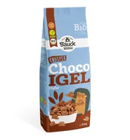Bauck Mühle Knuspermüesli Choco Igel Hafer 225 g - Produkttyp: Cerealien mit Schokolade - Nährwertangabe pro: 100 g - Energiegehalt (in kj): 1570 KJ - Energiegehalt (in kcal): 371 Kcal - Fett: 4.5 g - Davon gesättigte Fettsäuren: 1.4 g
