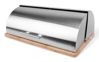 Maestro MR-1672S bread box Rectangular Silver, Wood Stainless steel, Bamboo