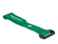 DeLOCK Hook-and-loop cable tie with Loop and Fastening Eyelet L 150 x W 20 mm green 5 pieces