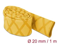 Delock Schrumpfschlauch X-Muster rutschfest 1 m x 20 mm Gelb - Detailfarbe: Gelb - Länge: 1 m - Durchmesser: 20 mm - Material: Polyolefin