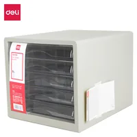 DELI Schubladenbox 5 Schubladen 27,5x34x26cm hellgrau