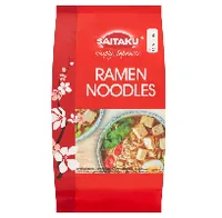 Saitaku Ramen Noodles 250 g - Produkttyp: Nudeln - Nährwertangabe pro: 100 g - Energiegehalt (in kj): 1597 KJ - Energiegehalt (in kcal): 377 Kcal - Fett: 2.6 g - Gesättigte Fettsäuren: 0.9 g