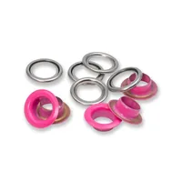 Prym Ösen mit Scheiben 20 Stück, Pink-Silber - Verpackungseinheit: 20 Stück - Detailfarbe: Pink - Silber - Produkttyp: Ösen