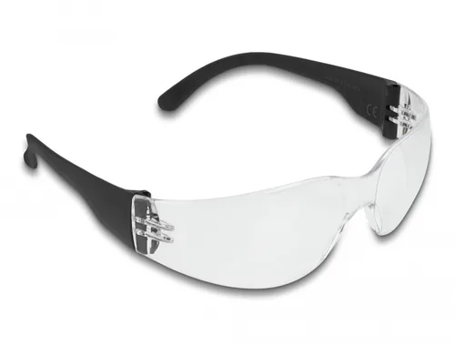 Delock Schutzbrille Sichtscheiben klar, inklusiv Brillentasche Klar - Grössentyp: Normalgrösse - Brillenglasfarbe: Klar - Detailfarbe: Schwarz - Grössensystem: EU - Grösse: Standard cm - Zielgruppe: Unisex