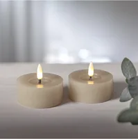 Star Trading LED Teelichter Set Flamme Flow 2 Pack, Beige - Betriebsart: Batteriebetrieb - Fernbedienung: Nein - Aussenanwendung: Nein - Timerfunktion: Ja - Set: Ja - Durchmesser: 7 cm