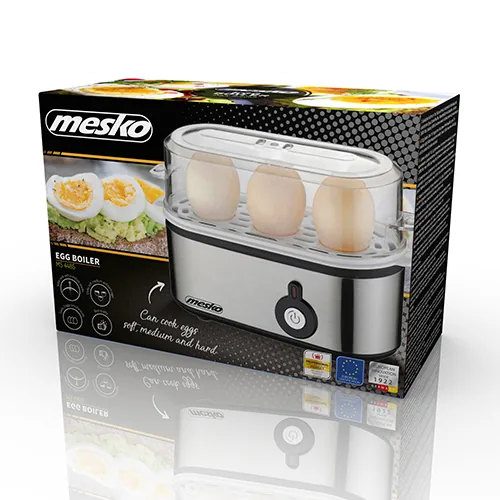 Mesko Home MS 4485 egg cooker 3 egg(s) 210 W Black, Silver, Transparent