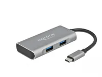 DELOCK Externer USB 3.2 Gen 2 USB Type-C Hub mit 3 x USB Typ-A und 1 x USB Type-C