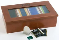 APS Teebox mit 4 Kammern Dunkelbraun - Detailfarbe: Dunkelbraun - Anzahl Fächer: 4 × - Teeform: Teebeutel - Material: Holz