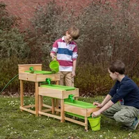 Esschert Design Wassertisch-Set Holz, 3-teilig - Altersempfehlung ab: 3 Jahren - Detailfarbe: Grün - Nachhaltigkeit: Nicht angegeben