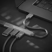 sonero S-UH100-001 interface hub USB 3.2 Gen 1 (3.1 Gen 1) Type-A 5000 Mbit/s Black, Grey