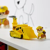 Paw Patrol - Baufahrzeug mit Rubble Spielfigur, Spielfahrzeug