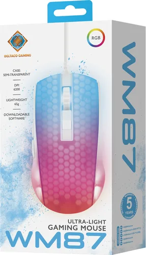Deltaco Gaming GAM-144-W souris Droitier USB Type-A Optique 6200 DPI