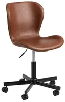 AC Design Bürostuhl Batilda, mit Polsterrücken, Cognac - Produkttyp: Bürostuhl - Material Bezug: Kunstleder - Armlehnen: Nein - Material Fuss: Metall - Rückenart: Polsterrücken - Rollenart: Hartbodenrollen