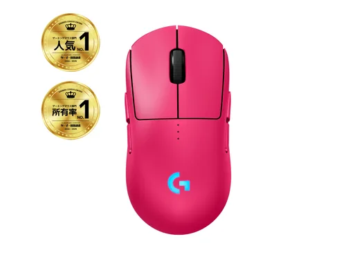 Logitech Gaming-Maus PRO 2 LIGHTSPEED - Maus Features: RGB-Beleuchtung - Seitliche Zusatztasten - Programmierbare Tasten - Scrollrad - Integrierter Speicher - Bedienungsseite: Universal - Detailfarbe: Pink - Gewicht: 80 g - Verbindungsart: Verkabelt - Kab