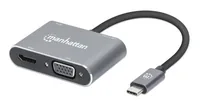 MANHATTAN USB-C auf HDMI VGA 4in1 Konverter Power Delivery