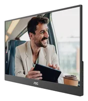 AOC Monitor 16T20E2 - Bildschirmdiagonale in Zoll: 15.6 - Auflösung: 1920 x 1080 (Full HD) - Video-Anschlüsse: Mini-HDMI - USB Typ-C - Anwendungsbereich: Business - Ergonomie: Neigbar - Curved: Nein