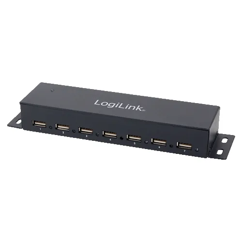 Logilink USB-HUB 7-Port metall LED-Anzeige m. Netzteil