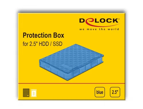Delock Schutzgehäuse für 2.5? HDD / SSD blau - Zubehörtyp: Aufbewahrung