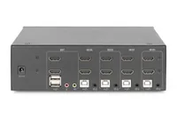 DIGITUS KVM Switch 4-Port 4K30Hz 2xHDMI 2xUSBA 2x3,5mKlinke