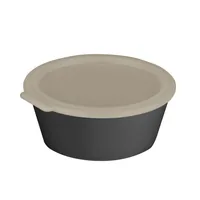 Koziol Schale Move Box mit Deckel 1.3 l, Grau - Unterteilungsmöglichkeit: Nein - Material: Biozirkulärer Kunststoff - Detailfarbe: Grau - Set: Nein - Form: Rund