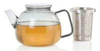 AdHoc Teekanne Yuna 1.2 l, Transparent - Material: Borosilikatglas - Edelstahl - Detailfarbe: Transparent - Filtertyp: Ohne - Fassungsvermögen: 1.2 l - Kompatible Kochfelder: Manuell - nicht für Kochfelder